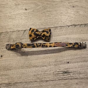 Leopard Print Bow Tie and Collar Set for Kids